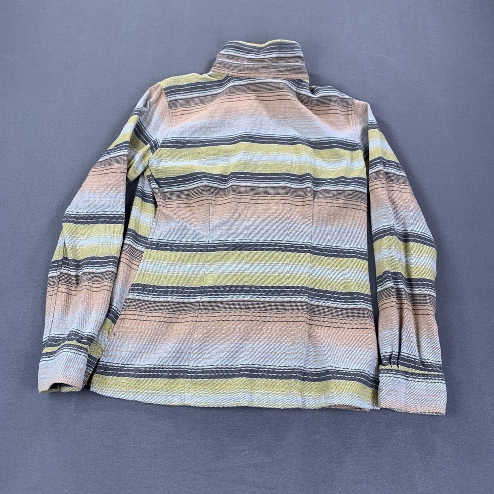 Patagonia Shirt Womens Small Bearfoot Tan Striped Fjord Flannel Outdoors Hiking - Picture 4 of 13
